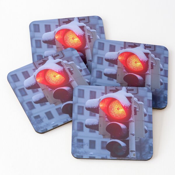 Item preview, Traffic lights, traffic lights, snow, winter, dusk, evening designed and sold by Torsten  Krüger.