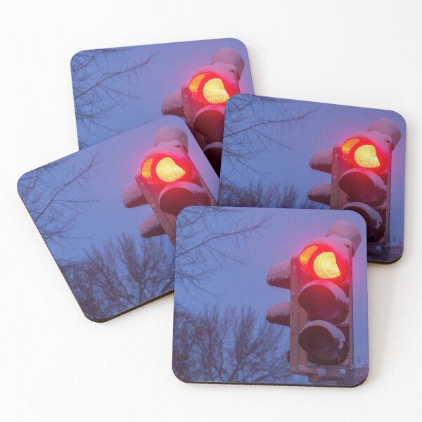 Item preview, Traffic lights, traffic lights, snow, winter, dusk, evening designed and sold by Torsten  Krüger.