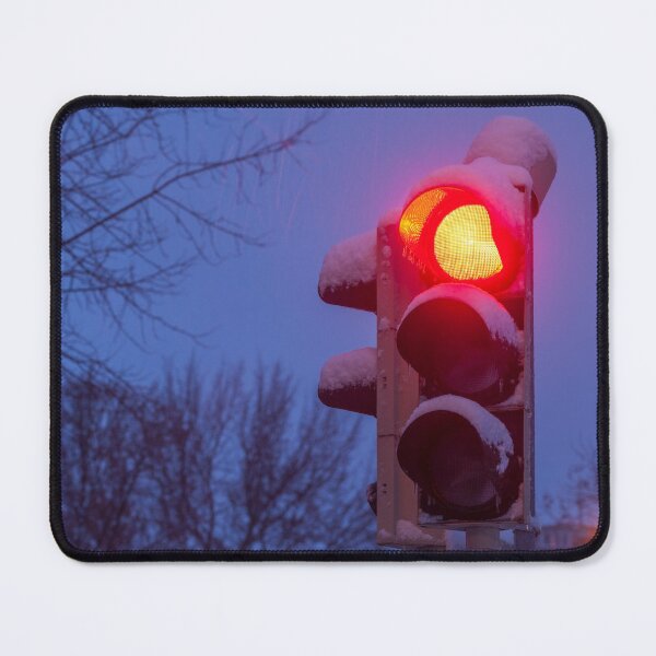Item preview, Traffic lights, traffic lights, snow, winter, dusk, evening designed and sold by Torsten  Krüger.