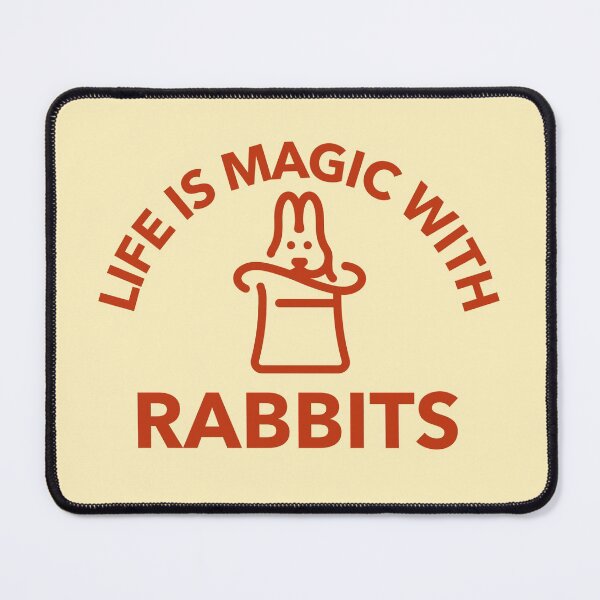 Item preview, Life is Magic with Rabbits - funny rabbit design in rust text designed and sold by katiekendall.