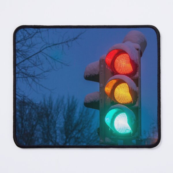 Item preview, Traffic lights, traffic lights, snow, winter, dusk, evening designed and sold by Torsten  Krüger.