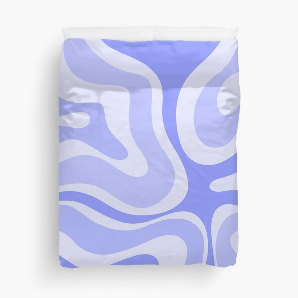 Modern Retro Liquid Swirl Abstract in Periwinkle Duvet Cover