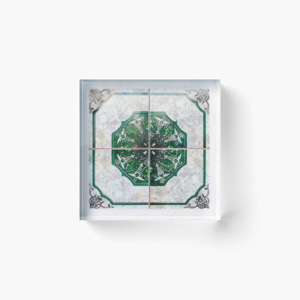 Item preview, Intricate Green and Marble Tile Pattern designed and sold by MyQueendom.