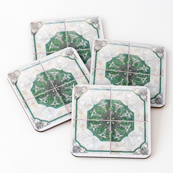 Item preview, Intricate Green and Marble Tile Pattern designed and sold by MyQueendom.