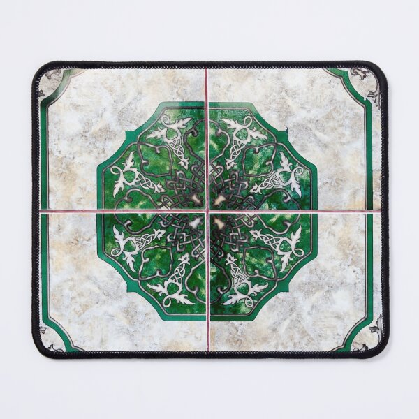 Item preview, Intricate Green and Marble Tile Pattern designed and sold by MyQueendom.