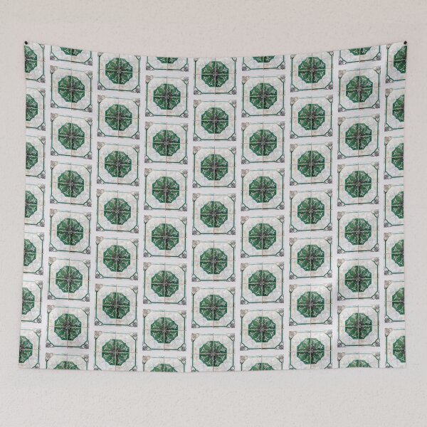 Item preview, Intricate Green and Marble Tile Pattern designed and sold by MyQueendom.