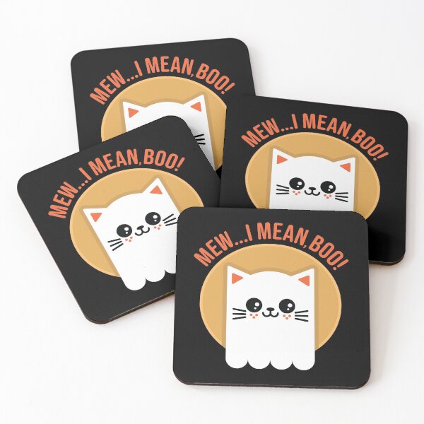 Item preview, Mew I Mean Boo Halloween Cat Ghost designed and sold by KittyCotton.