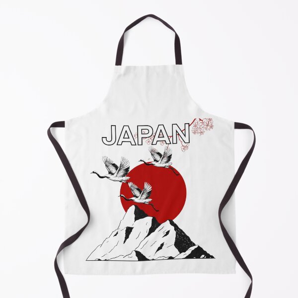 Item preview, Japanese mountain landscape at rising sun, japanese birds with sakura blossoms, gift for japanese culture lovers, designed and sold by shodark.