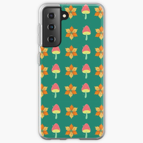 Autumn Flower and Mushroom Pattern Samsung Galaxy Soft Case