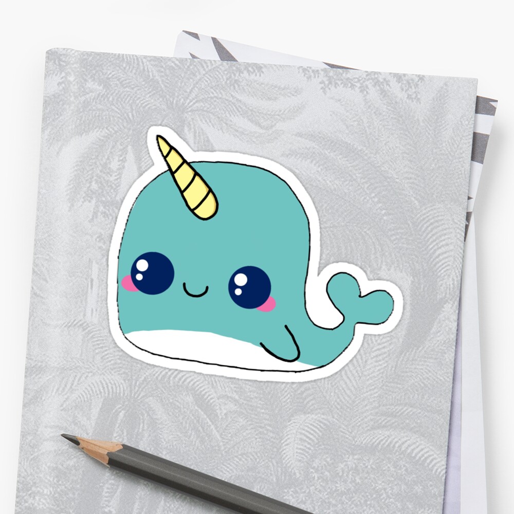 Pegatina «Narval Kawaii» de artbymaisie | Redbubble