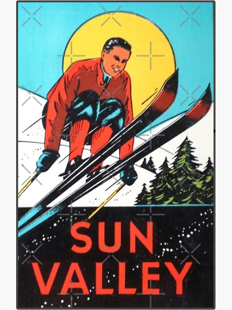 "Sun Valley Idaho Skiing Vintage Travel Decal" Sticker for Sale by