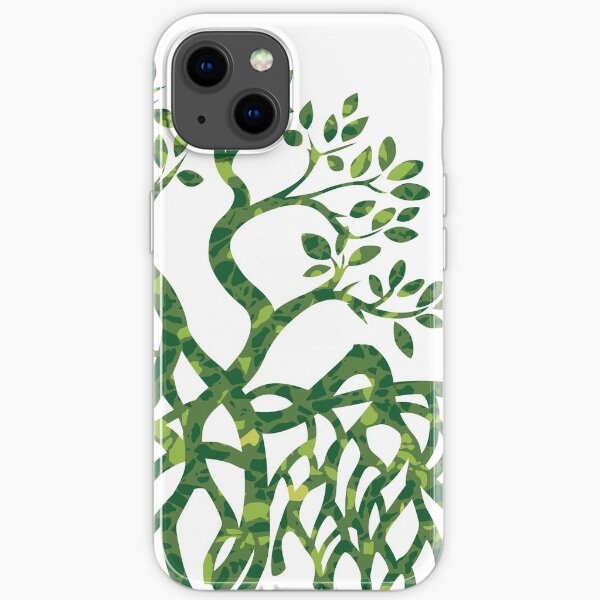Vector Mangrove Tree Silhouette - Green iPhone Soft Case
