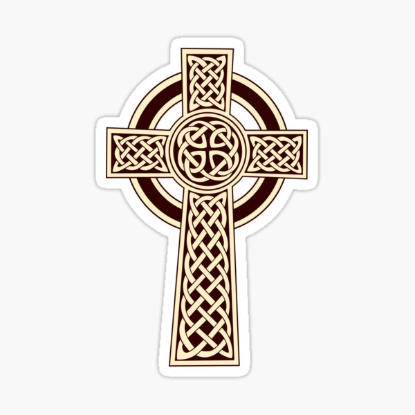 Sepia Celtic Cross Sticker