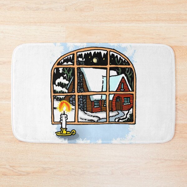 Item preview, A snowy Christmas cottage scene. designed and sold by Frankie Doodles!.