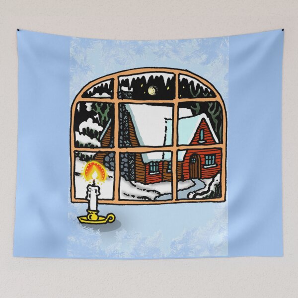 Item preview, A snowy Christmas cottage scene. designed and sold by Frankie Doodles!.