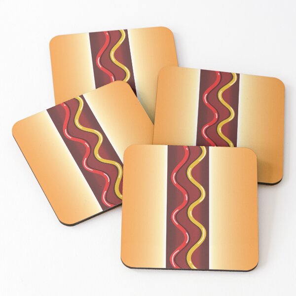 Item preview, Hot Dog Fast Food Design Sausage in Bun with Mustard and Ketchup designed and sold by TrashTante.