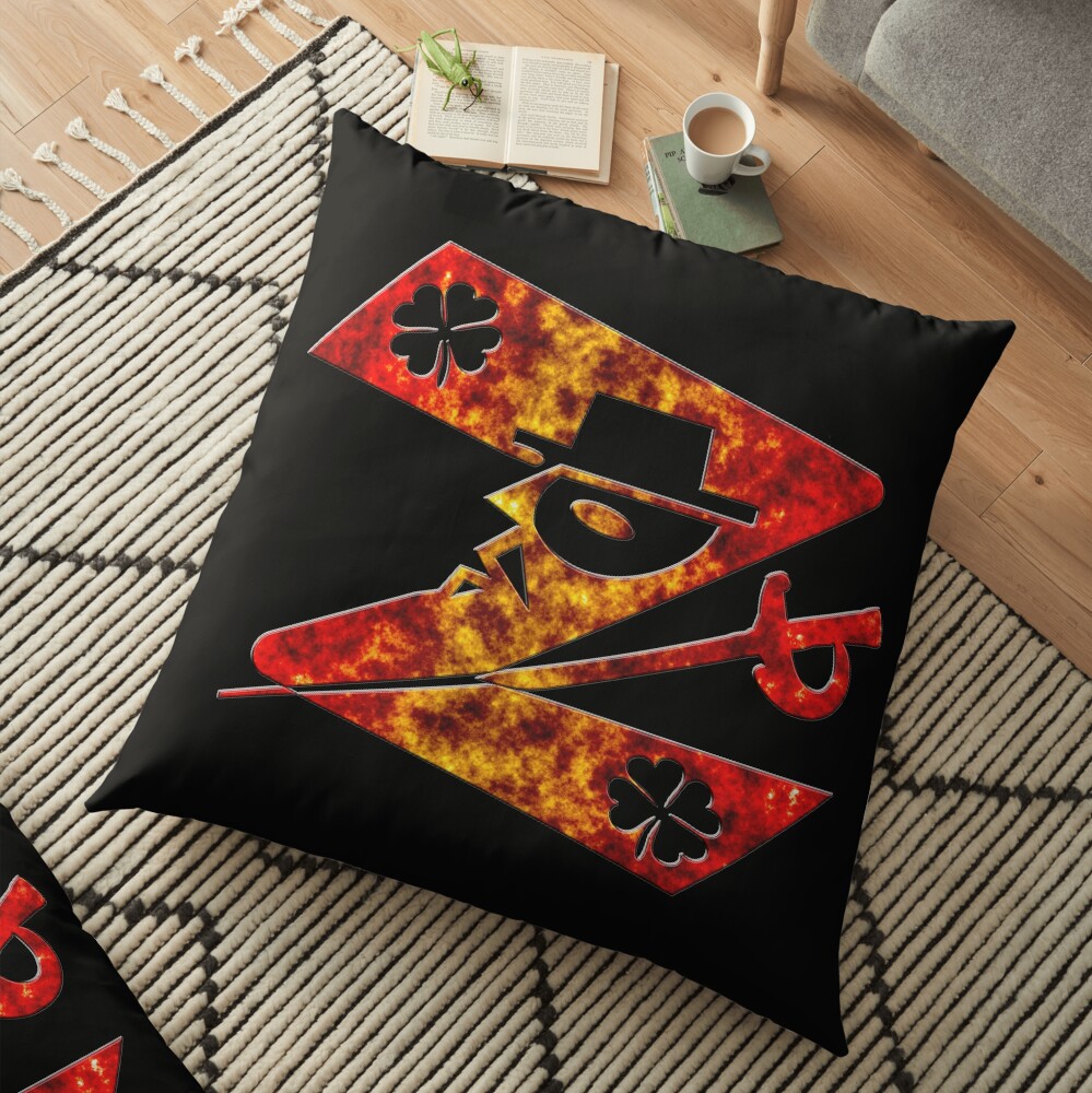 In the name of Zorro # 4-leaf clover Lucky charm - Z for Zorro with his famous sword! Floor Pillow