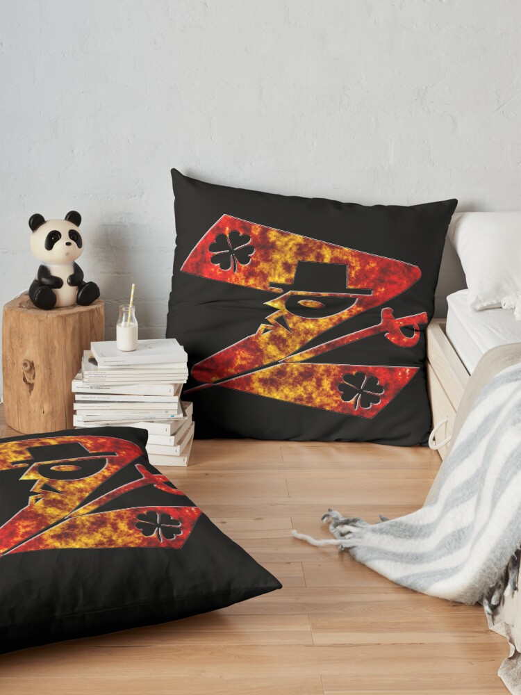 Alternate view of In the name of Zorro # 4-leaf clover Lucky charm - Z for Zorro with his famous sword! Floor Pillow