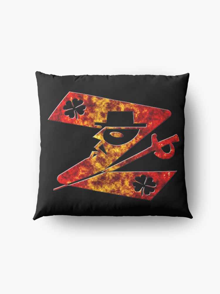 Alternate view of In the name of Zorro # 4-leaf clover Lucky charm - Z for Zorro with his famous sword! Floor Pillow