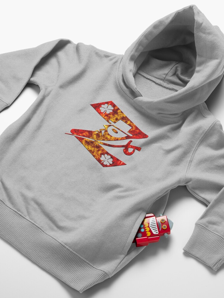 Alternate view of In the name of Zorro # 4-leaf clover Lucky charm - Z for Zorro with his famous sword! Toddler Pullover Hoodie