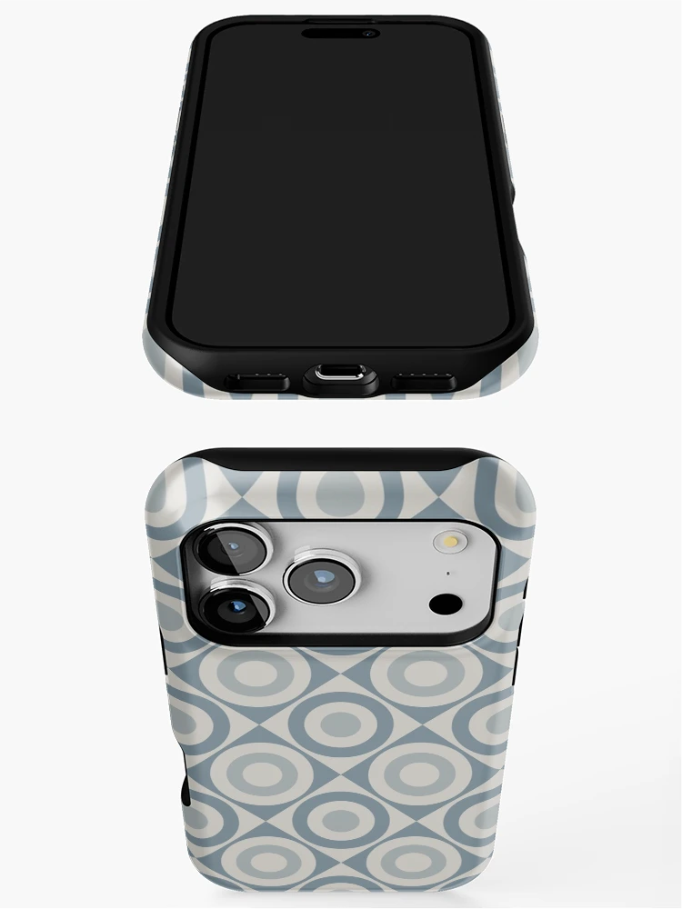 Thumbnail 3 of 4, iPhone Case, Geometric Pattern: Rondel Diamond: Bluestone designed and sold by Red Wolf.
