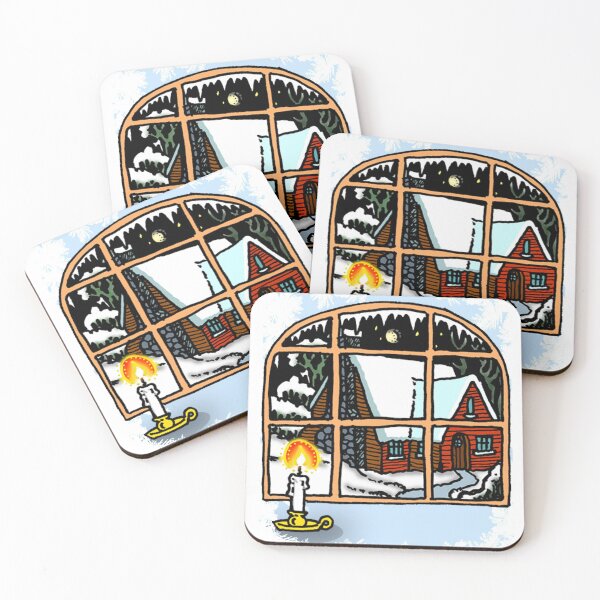 Item preview, A snowy Christmas cottage scene. designed and sold by Frankie Doodles!.