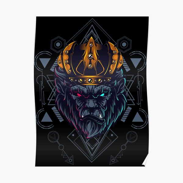 Gorilla Crown Posters For Sale Redbubble