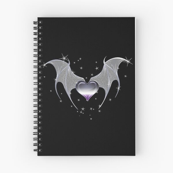Item preview, Ace Pride Flag Heart with Gothic Bat Wings Asexual Goth designed and sold by Irene Koh.