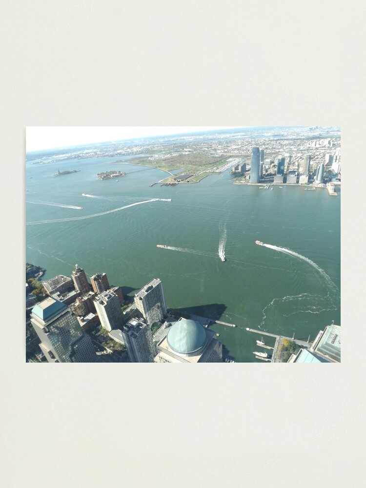 Aerial View Hudson River Liberty State Park Ellis Island Statue Of Liberty Jersey City New Jersey Photographic Print By Lenspiro Redbubble