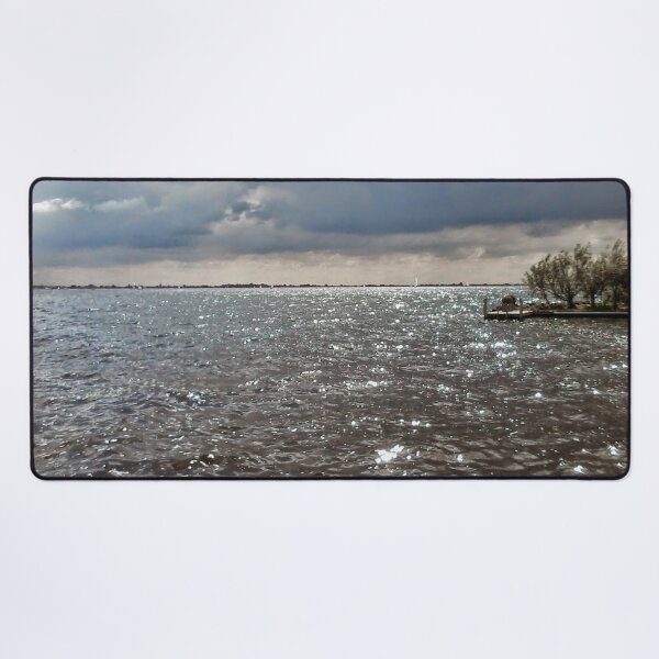 Sun & Clouds over the Water Desk Mat