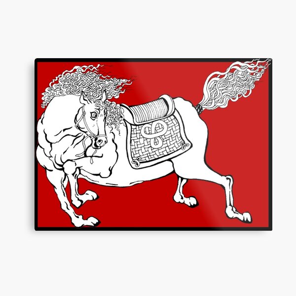 Aperçu de l'œuvre Cheval de la dynastie sur rouge créée et vendue par redqueenself.