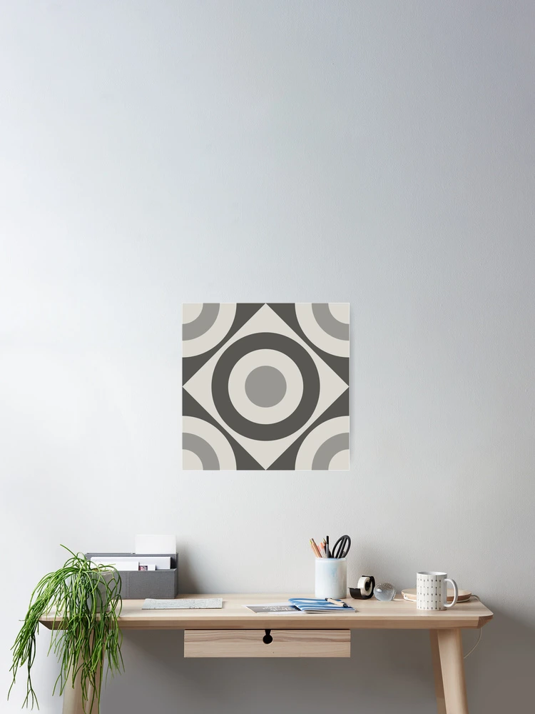 Thumbnail 2 of 3, Poster, Geometric Pattern: Rondel Diamond: Slate designed and sold by Red Wolf.