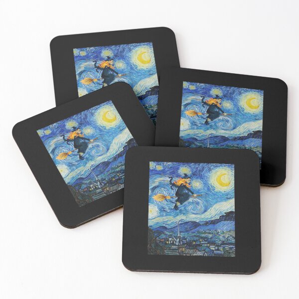 Item preview, Starry Night Halloween Witch Van Gogh Style Art  designed and sold by dixiemoor.