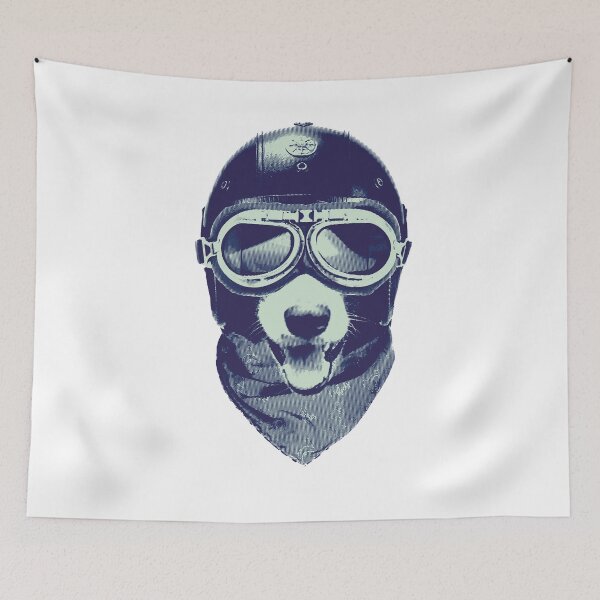 Item preview, Dog with motorcycle helmet designed and sold by DerSenat.