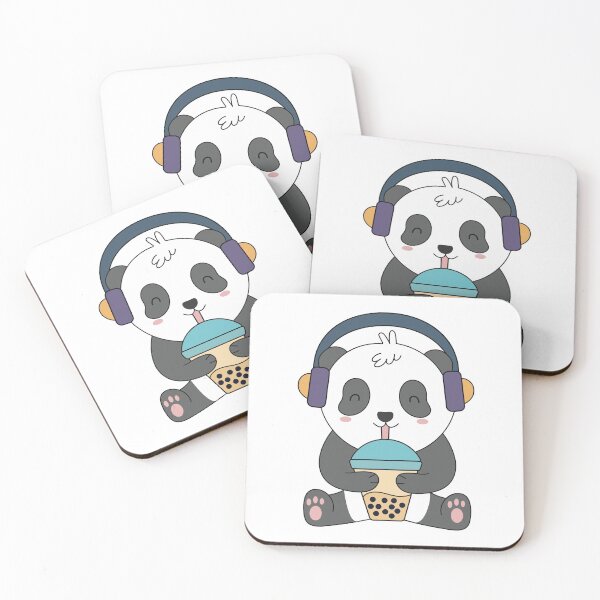 Item preview, Panda listen to music-boba tea lover designed and sold by ZaryousStuff.