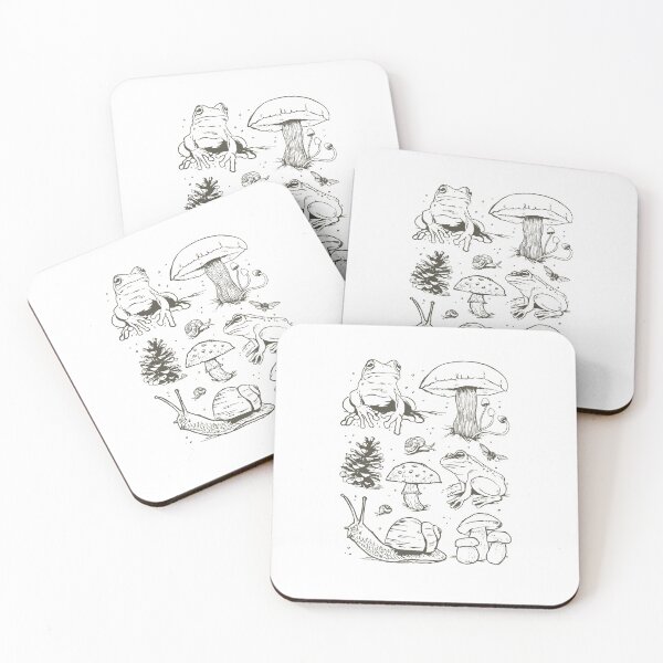 Item preview, Forest mushrooms frogs designed and sold by DerSenat.