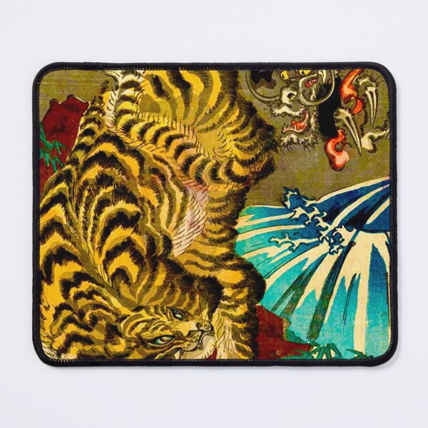 Item preview, Dragon Fighting Tiger Hiroshige Japanese Retro Art Hokusai Ukiyo-e designed and sold by iconikit.