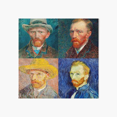 Van Gogh Self-Portrait Collage Art Board Print