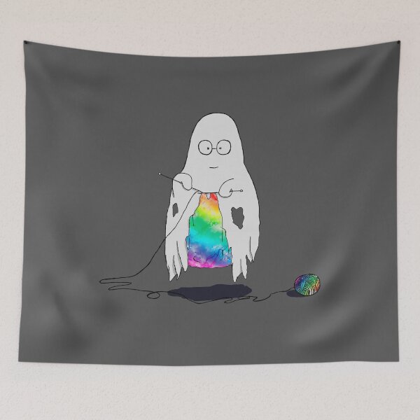 Item preview, Rainbow Knitting Ghost - Funny Self-Made Ghost  designed and sold by r-silver.