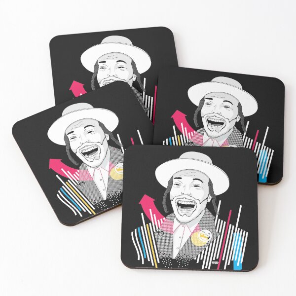 I can laugh - funny, smile | Modern and original jewish art Coasters (Set of 4)