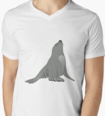 Animal cartoon line art remix sea lion Men's V-Neck T-Shirt