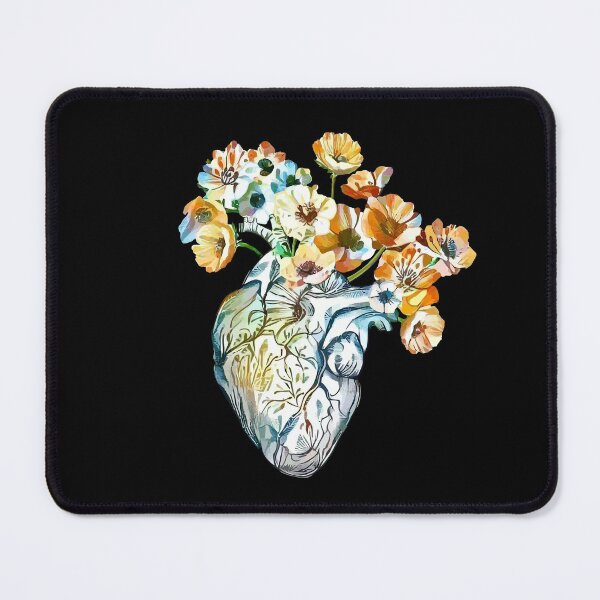 Item preview, Human heart, watercolor wild flowers, floral, plant lovers, Heart, anatomical heart designed and sold by Collagedream.
