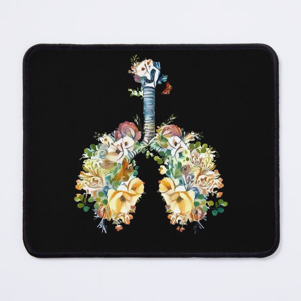 Item preview, Lungs with wild flowers watercolor shades of jellow, green and sand designed and sold by Collagedream.
