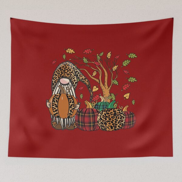 Item preview, Magical Gnome With Pumpkin Fall Design Red Buffalo Plaid and Leopard Pumpkins  designed and sold by alenaz.