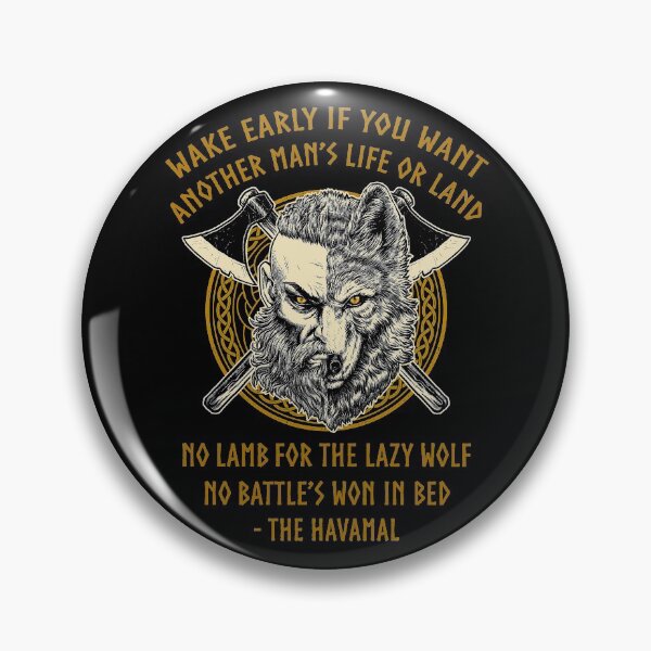 Item preview, Viking Wolf Motivational Havamal Quote Norse Pagan Mythology designed and sold by BluePagan.