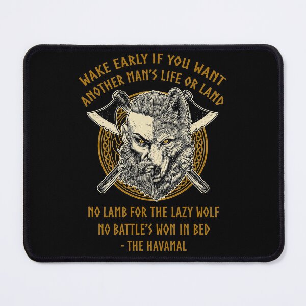 Item preview, Viking Wolf Motivational Havamal Quote Norse Pagan Mythology designed and sold by BluePagan.