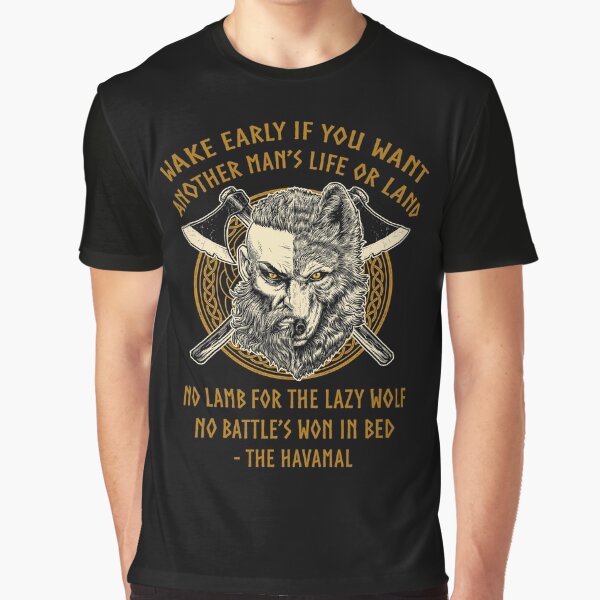Item preview, Viking Wolf Motivational Havamal Quote Norse Pagan Mythology designed and sold by BluePagan.