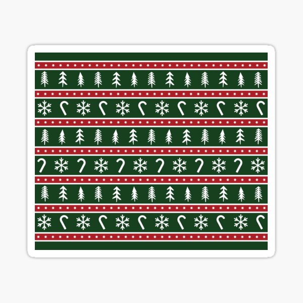 Christmas patterns Green and Red Sticker