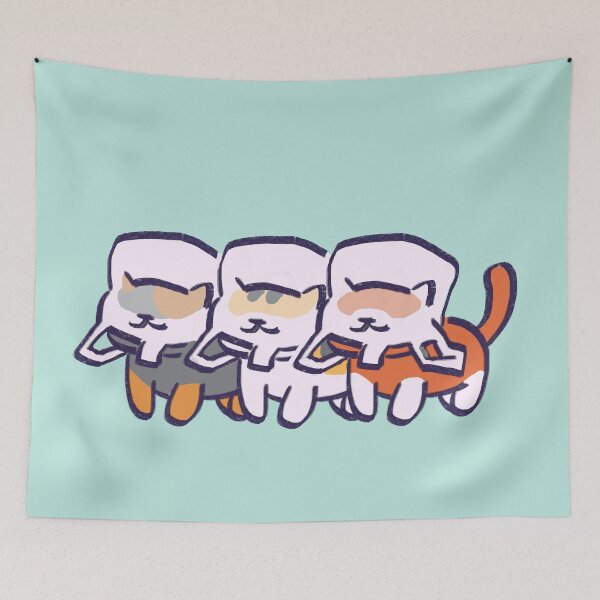 Item preview, I draw spooky, breezy and ginger plastic bag gang / neko atsume cats designed and sold by RansRoom.