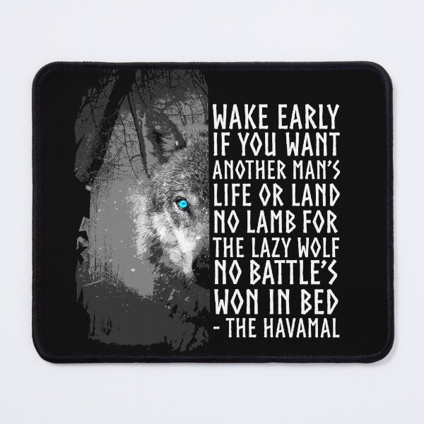 Item preview, Viking Wolf Motivational Inspirational Havamal Quote Norse Pagan Mythology designed and sold by BluePagan.